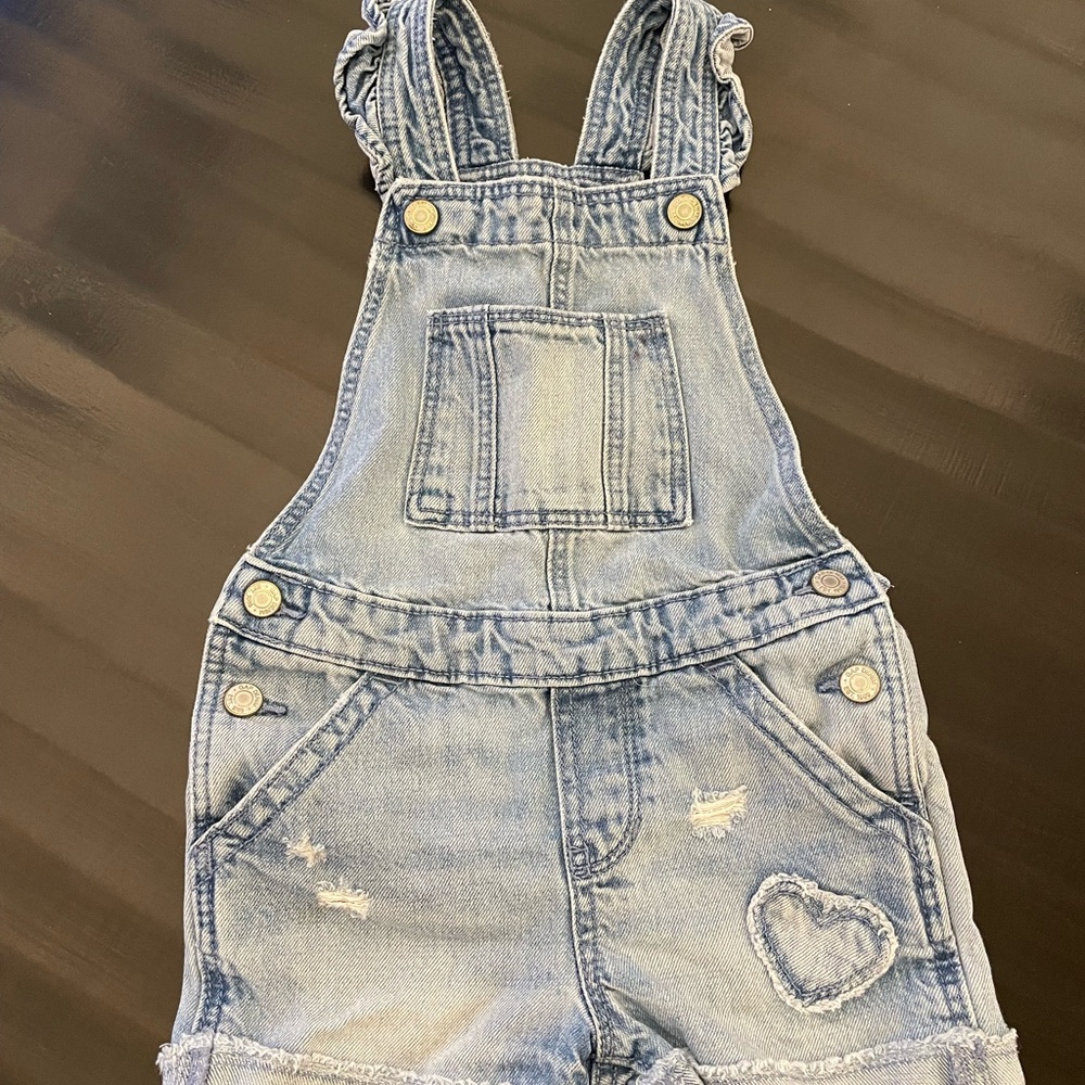 Gap Girls 4T Overalls with Heart Patch